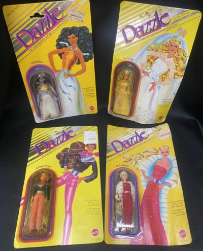 Vintage Doll Lot/ 4 Dazzle & Her Friends Diamond Glissen Spangle Rhinestone 1981