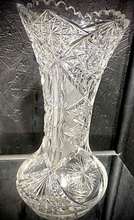 American Brilliant Period Crystal top Vase