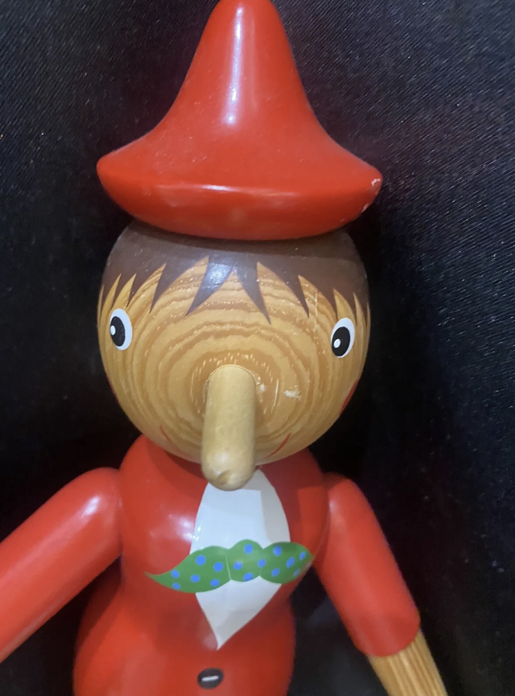 Vintage Sevi Pinocchio Wooden Figure