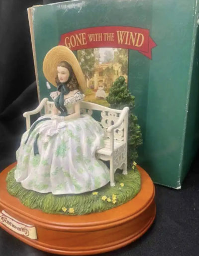 Vintage Gone With The Wind San Francisco Music Box Co. Scarlett O’hara On Bench - Image 3