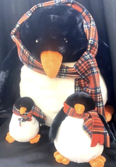 Vintage Russ Berrie Lot/3   Huge Plush Penguin Toy Stuffed Animal Family W/ Tags