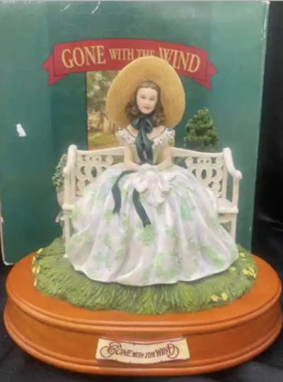 Vintage Gone With The Wind San Francisco Music Box Co. Scarlett O’hara On Bench