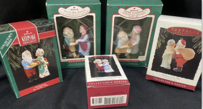 Lot Of 5 Hallmark Mr. & Mrs. Claus Series Christmas Ornament