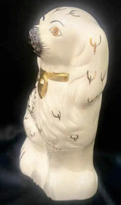 Vintage English Staffordshire Antique Ceramic Dog Figurine - Image 3
