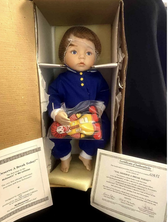 Ashton Drake McDonald s McMemories You Deserve A Break Porcelain Doll w COA NIB Treasure Trove Collectibles Marketplace