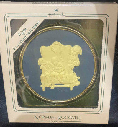 Set Of 9 Vintage Hallmark Norman Rockwell Ornament Collection Cameo 1980-1988 - Image 7