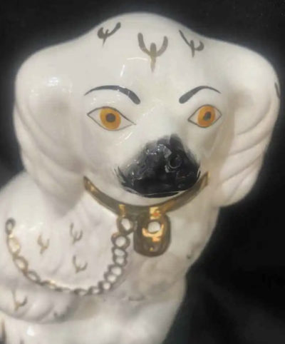 Vintage English Staffordshire Antique Ceramic Dog Figurine - Image 2