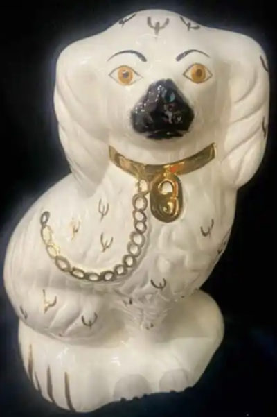 Vintage English Staffordshire Antique Ceramic Dog Figurine