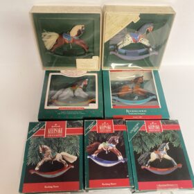 1983 1984 1988-92 Hallmark Collector Series Rocking Horse Ornament Lot Of 7