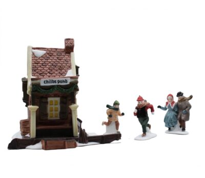 Dept 56 Childe Pond & Skaters Dickens Village 59030