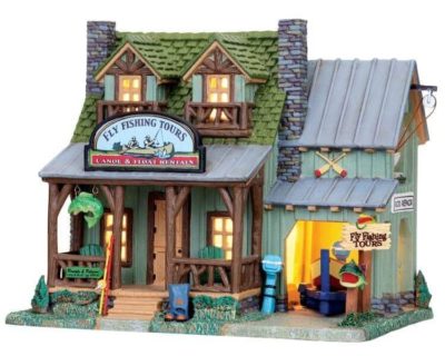 Lemax Village Fly Fishing Tours Lighted Building 05033