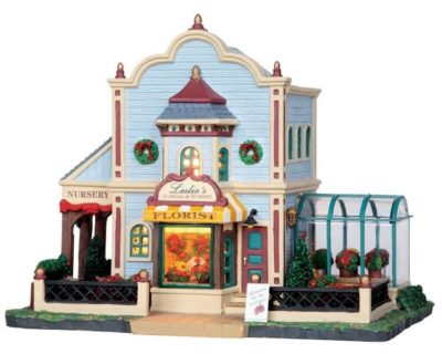 Lemax Village Leslie's Flowers & Nursery Lighted Building 05039