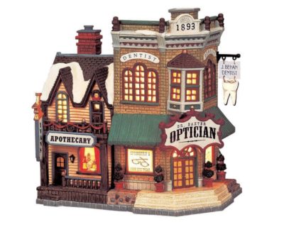 Lemax Village Dr. Baxter Optician Ivan's Apothecary Lighted Building 05465