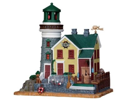 Lemax Village Oyster Point Lighthouse Lighted Building 15211