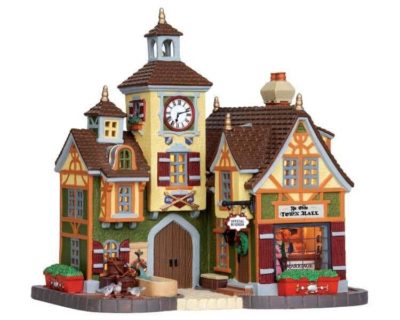 Lemax Village Ye Olde Town Hall Lighted Building 15218