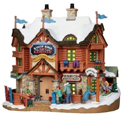 Lemax Village Winter Ridge Ski Lodge Lighted Building 15221