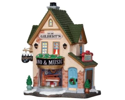 Lemax Village Gilbert's Piano & Music Store Lighted Building 15233