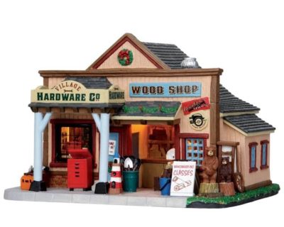 Lemax Village Village Hardware & Woodshop Lighted Building 15252
