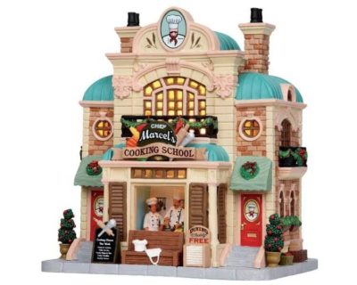 Lemax Village Marcel's Cooking School Lighted Building 15257