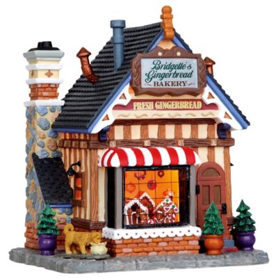 Lemax Village Bridgette's Gingerbread Bakery Lighted Building 15264