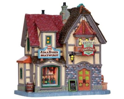 Lemax Village Helga's Beer & Sausage Shop Lighted Building 15270
