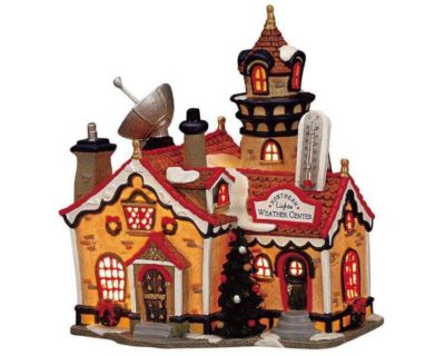 Lemax Village Northern Lights Weather Center Lighted Building 15579