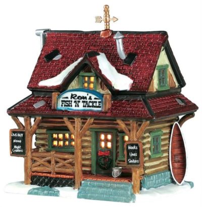 Lemax Village Ron's Fish And Tackle Lighted Building 15583