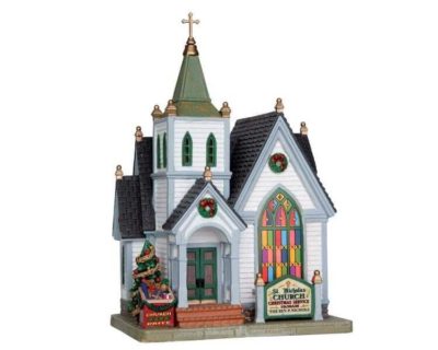 Lemax Village St. Nicholas Church Lighted Building 25344