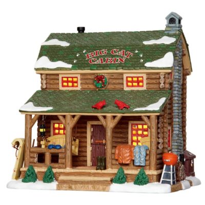 Lemax Village Big Cat Cabin Lighted Building 25389