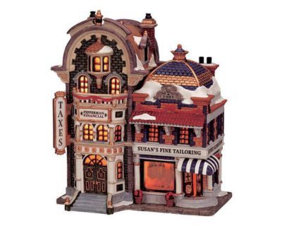 Lemax Village Fefferman Financial/Tailor Lighted Building 25656