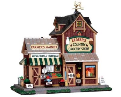 Lemax Village Elmer's Country Grocery Store Lighted Building 35525