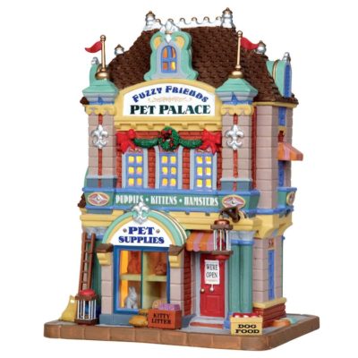 Lemax Village Fuzzy Friends Pet Palace Lighted Building 35583