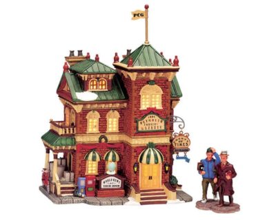 Lemax Village Plymouth Corners' Gazette Lighted Building 35798