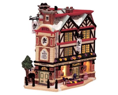 Lemax Village White Lion Pub Lighted Building 35805