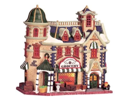 Lemax Village Greenwich Grocery Lighted Building 35813