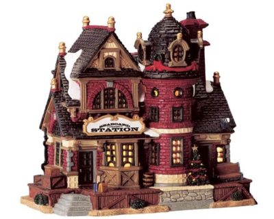 Lemax Village Seaboard Train Station Lighted Building 45033