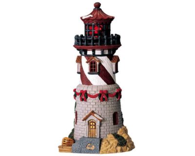 Lemax Village Rock Island Lighthouse Lighted Building 45056