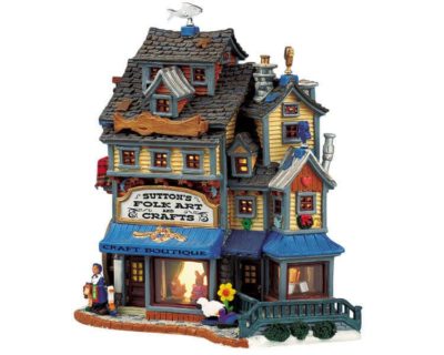 Lemax Village Sutton's Folk Art & Crafts Lighted Building 45140