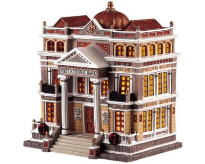 Lemax Village First National Bank Lighted Building 55204