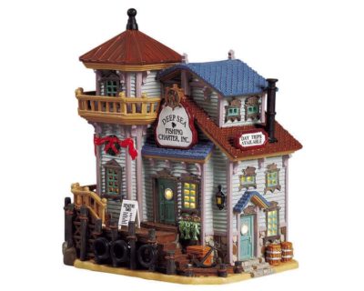 Lemax Village Deep Sea Fishing Charters Inc. Lighted Building 55215