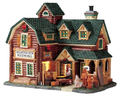 Lemax Village Mountain View Woodworks Studio Lighted Building 55242