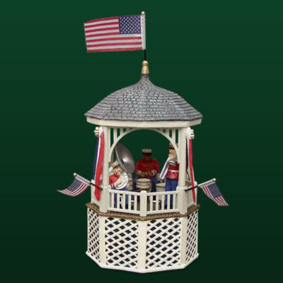 Dept 56 Gazebo Music Box "Stars and Stripes Forever" Dickens Village 55502