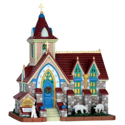 Lemax Village Good Shepherd Church Lighted Building 65087