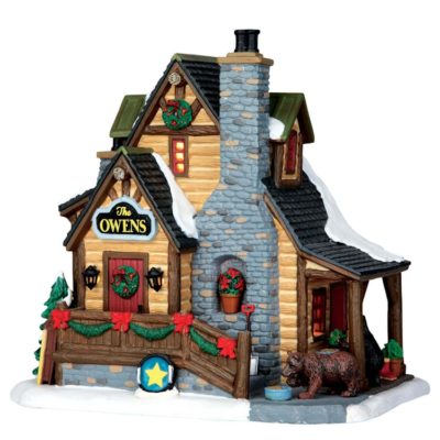 Lemax Village The Owen's Cabin Lighted Building 65095