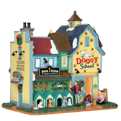 Lemax Village Rex & Spot's Doggy School Lighted Building 65109