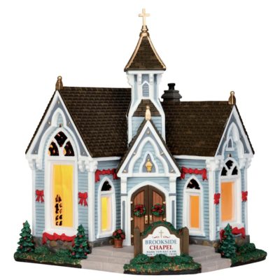 Lemax Village Brookside Chapel Lighted Building 65126