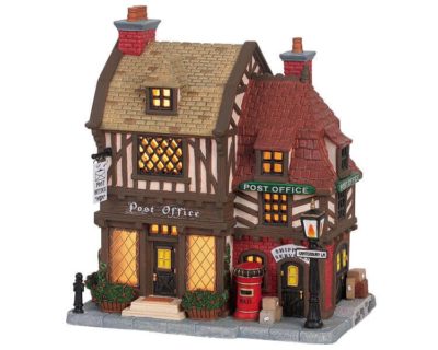 Lemax Village Tudor Post Office Lighted Building 65382