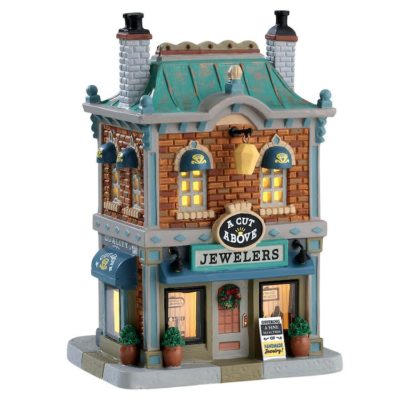 Lemax Village A Cut Above Jewelers Lighted Building 75236