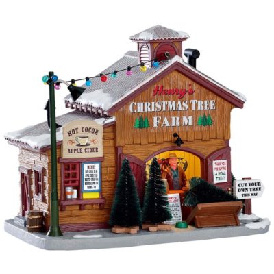 Lemax Village Henrys Christmas Tree Farm Lighted Building 75257