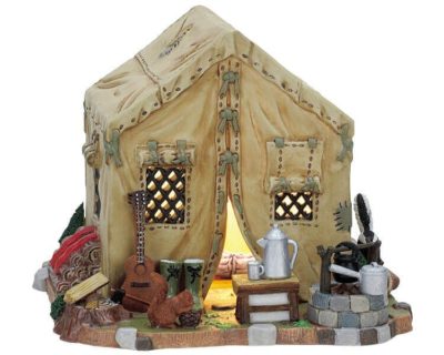 Lemax Village Camping Tent Lighted Building 75546